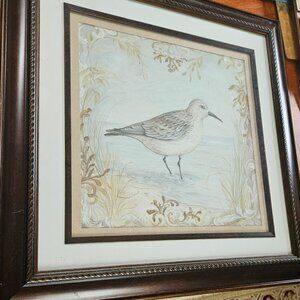 framed art print titled shore birds by artist Kate McRostie approx.19x19